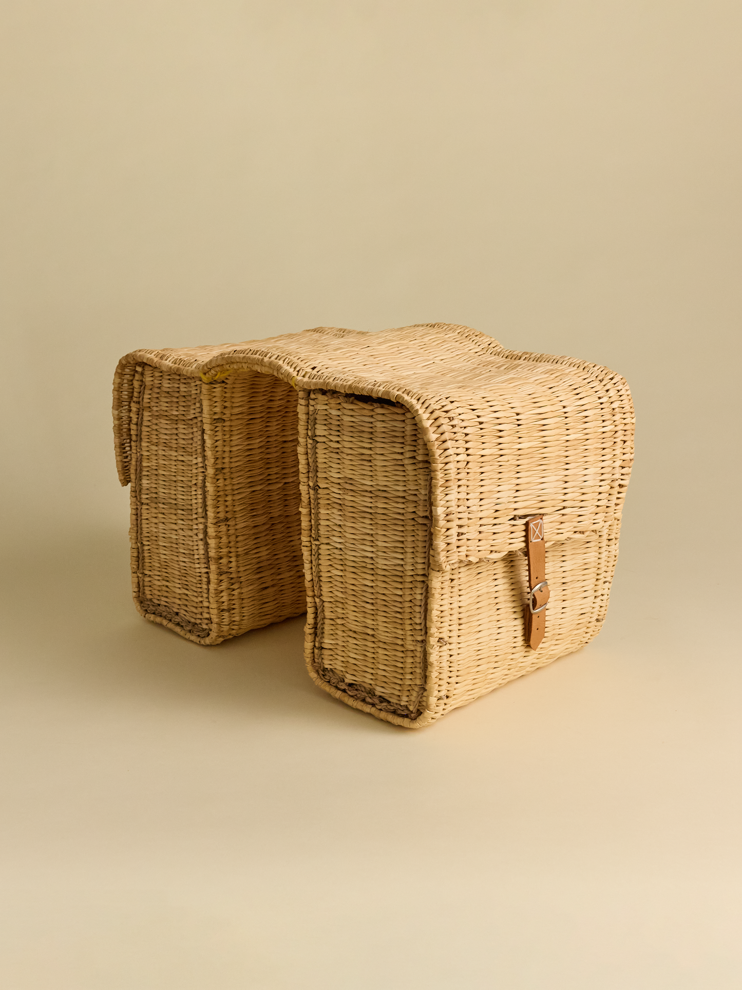 Double Panier Bicycle Basket view from the side on neutral background