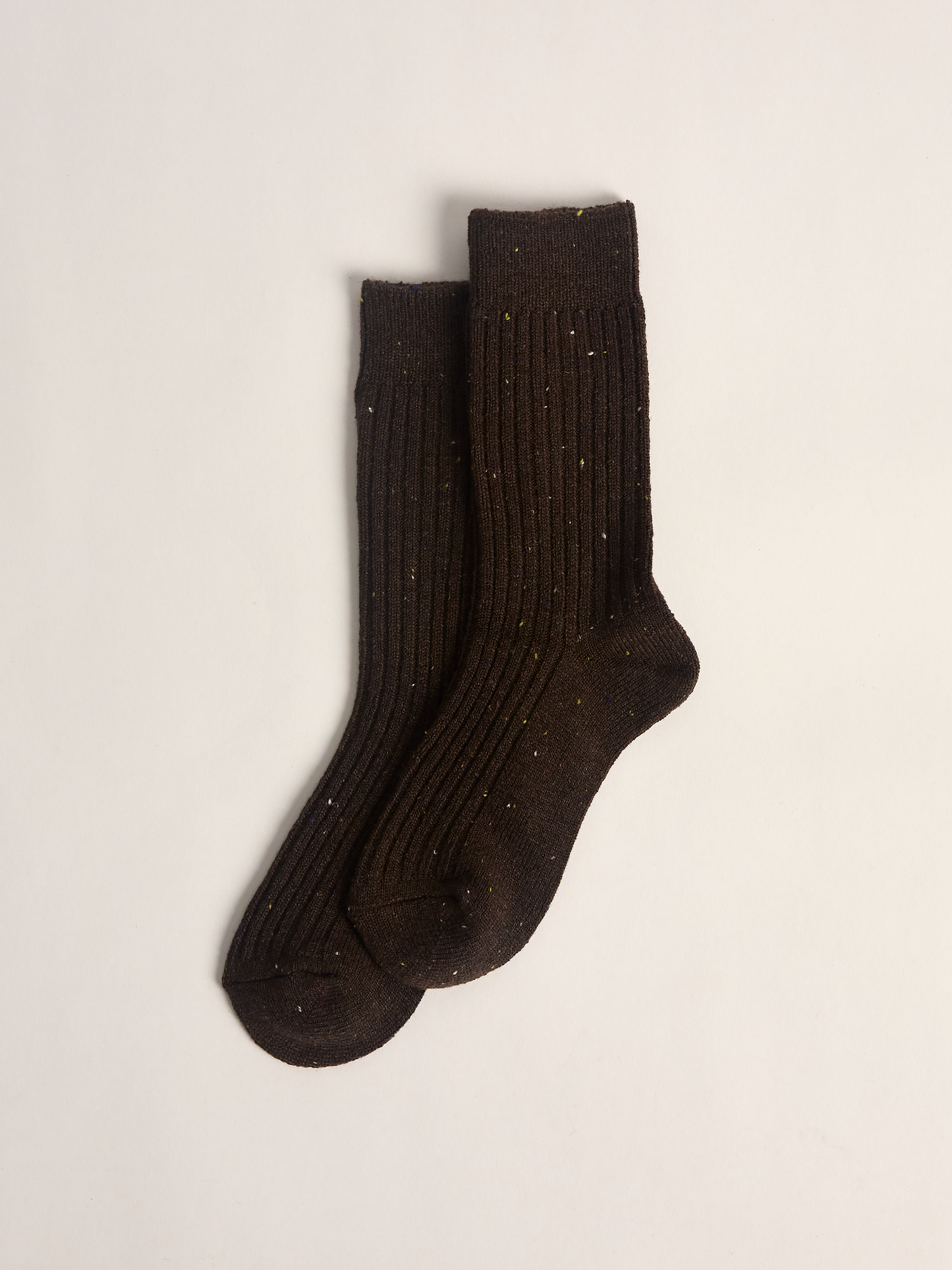 Speckled Wool Blend Socks, Brown