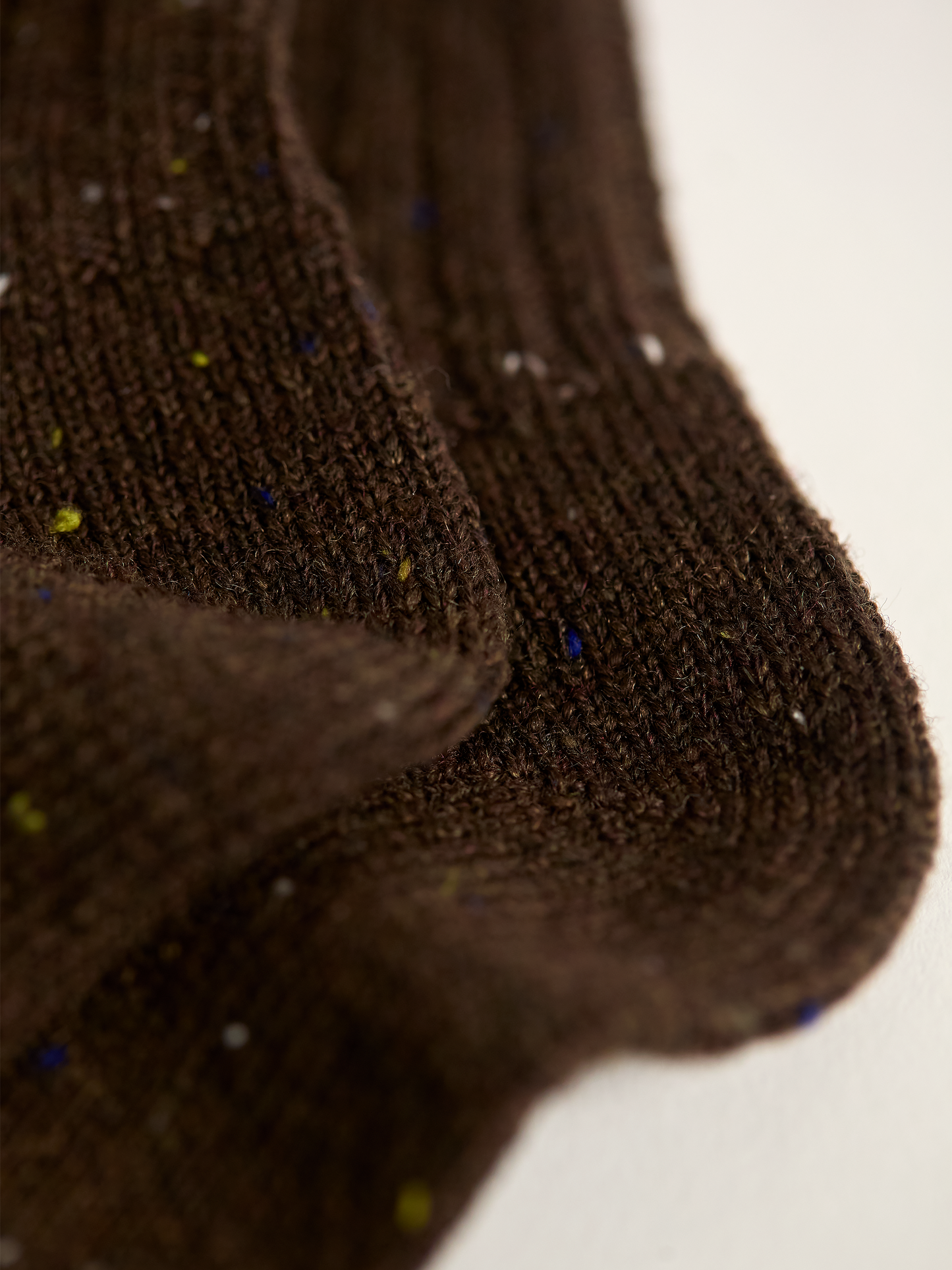 Speckled Wool Blend Socks, Brown
