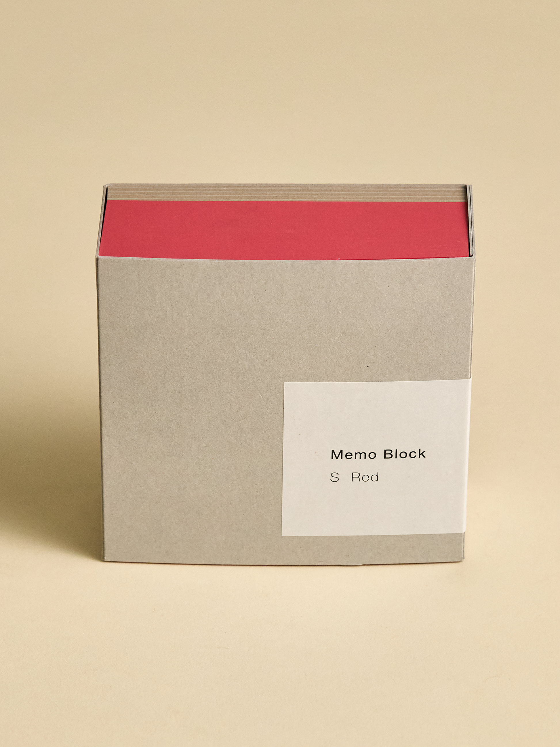 Memoblock S Red on it's side showing red interior