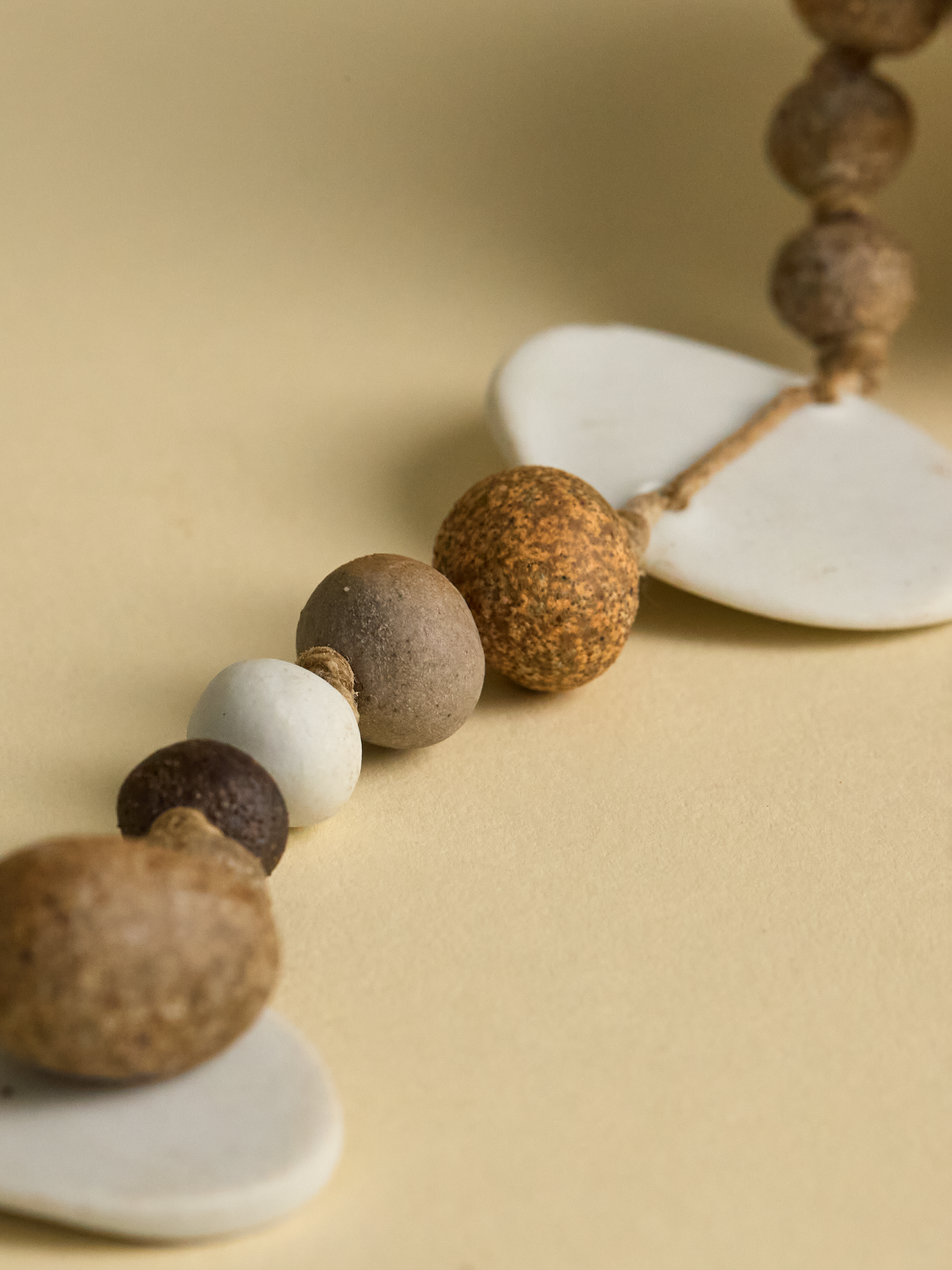Details of ceramic beads on Mt. Washington Pottery Talisman