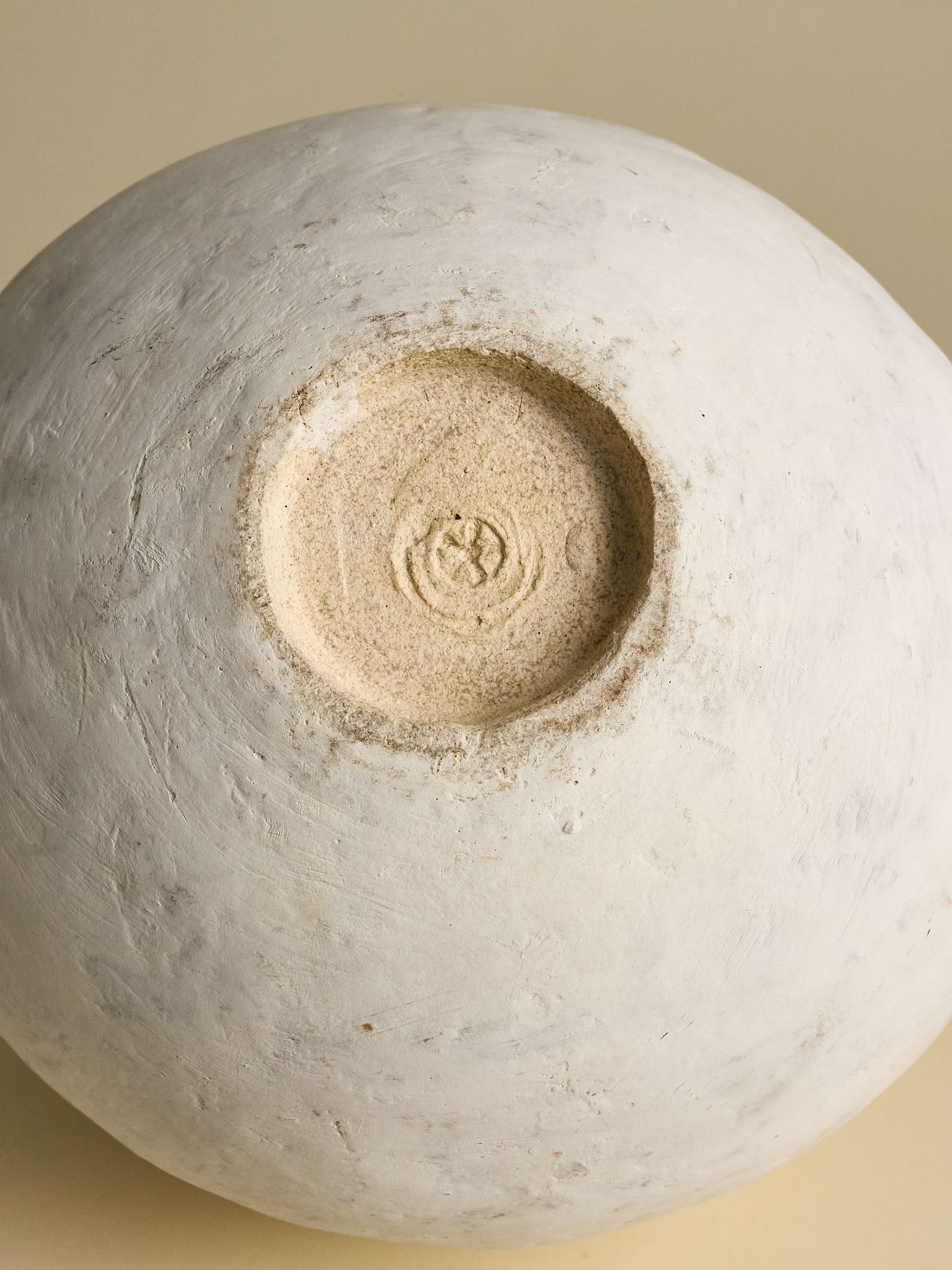 Bottom and artist signature on Pascale Vaquette Cotton Pomegranate Vase
