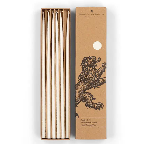 Thin Taper Candles - Pearl White