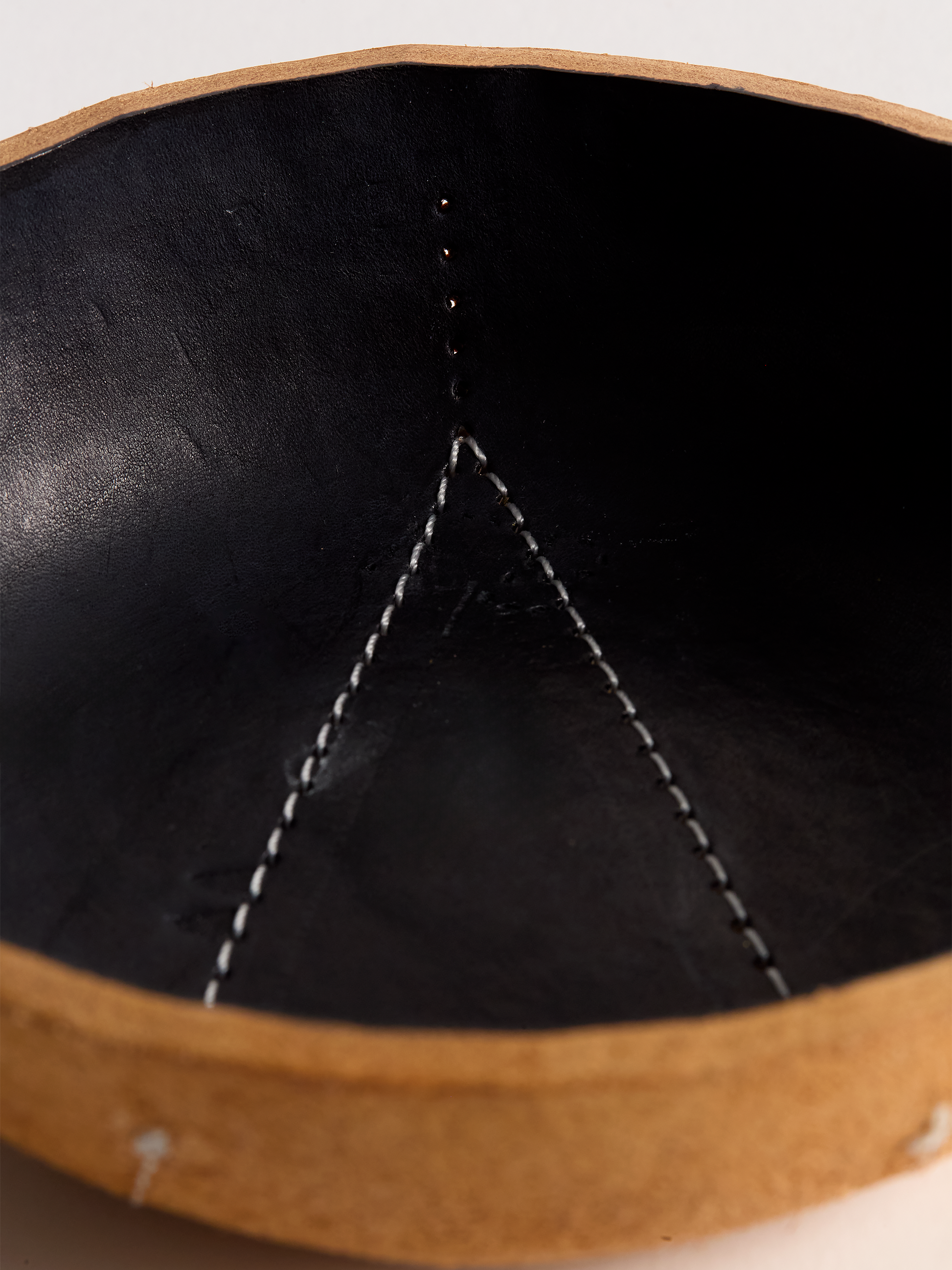 Handmade Black Leather Bowl