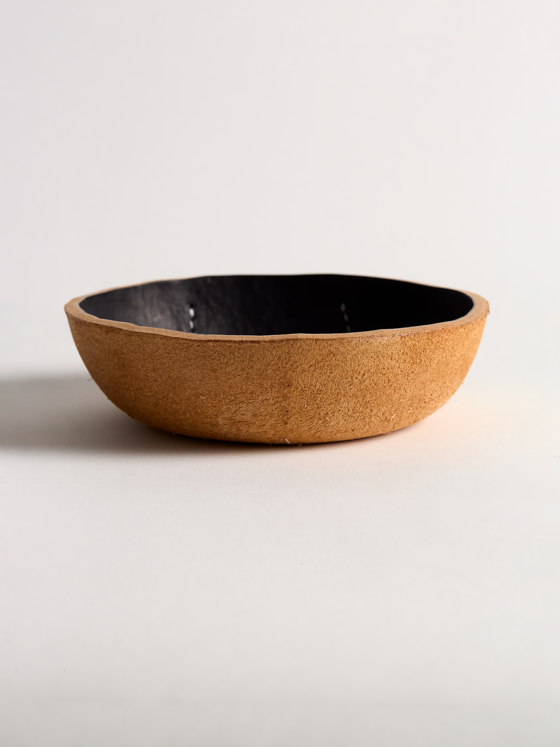 Handmade Black Leather Bowl