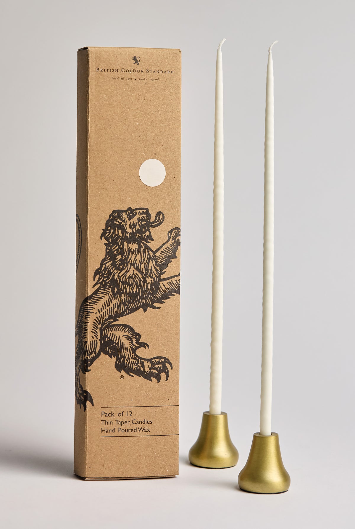 Thin Taper Candles - Pearl White