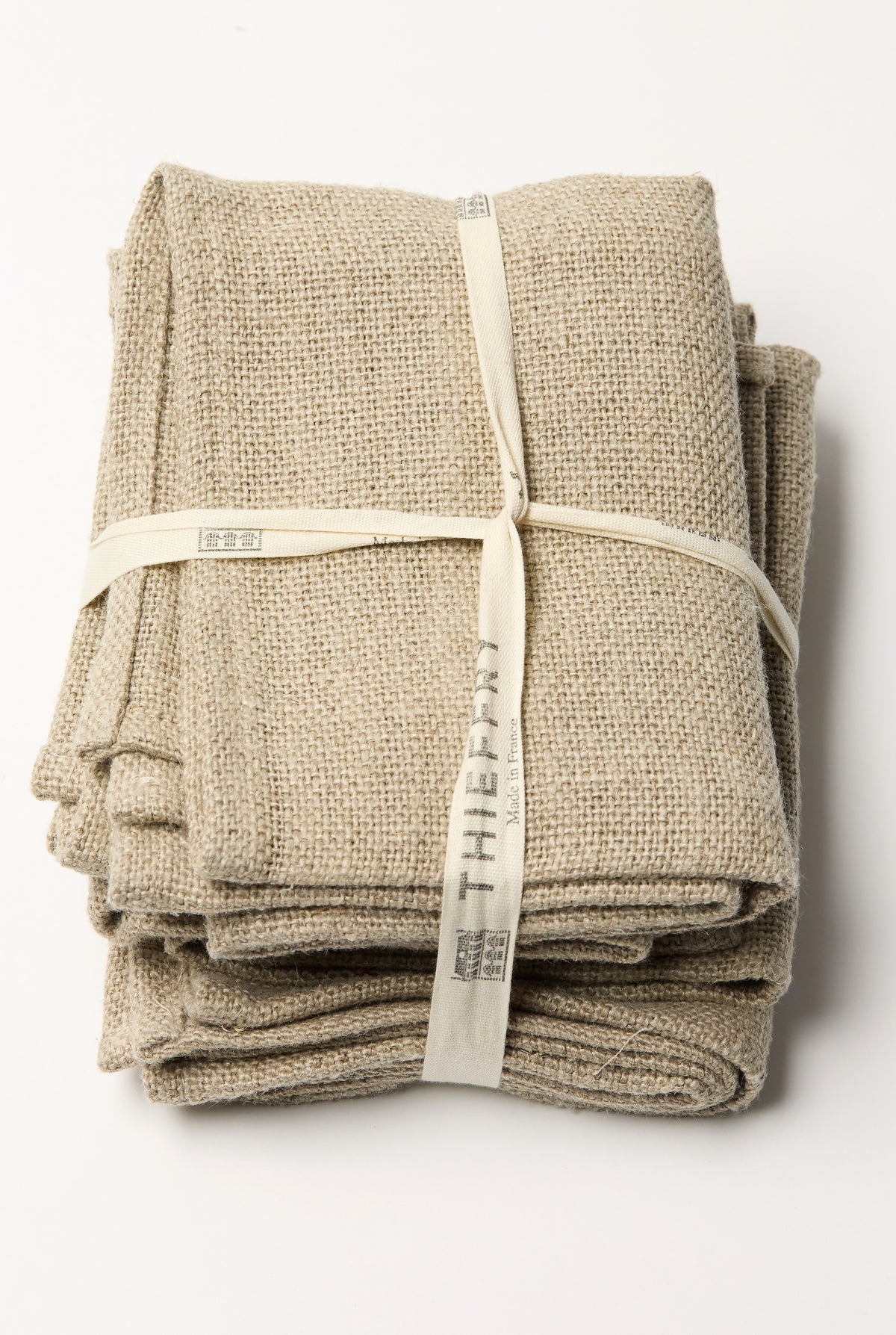 Thieffry Belgian Linen Napkins, Raw Natural, Set of 4