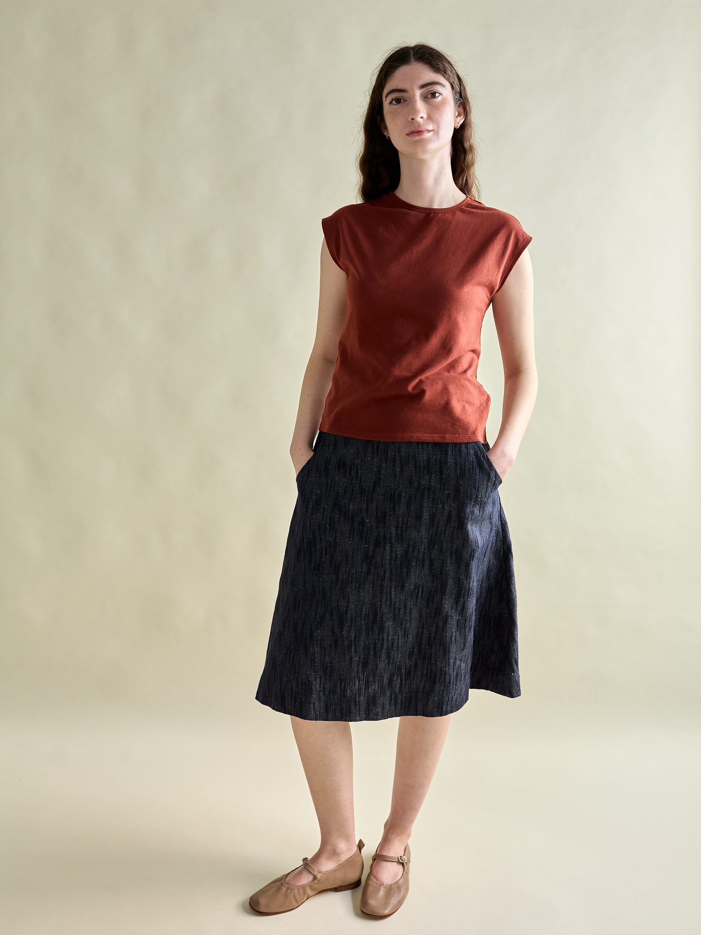 Wrap A Skirt, Denim Linen 1 Size