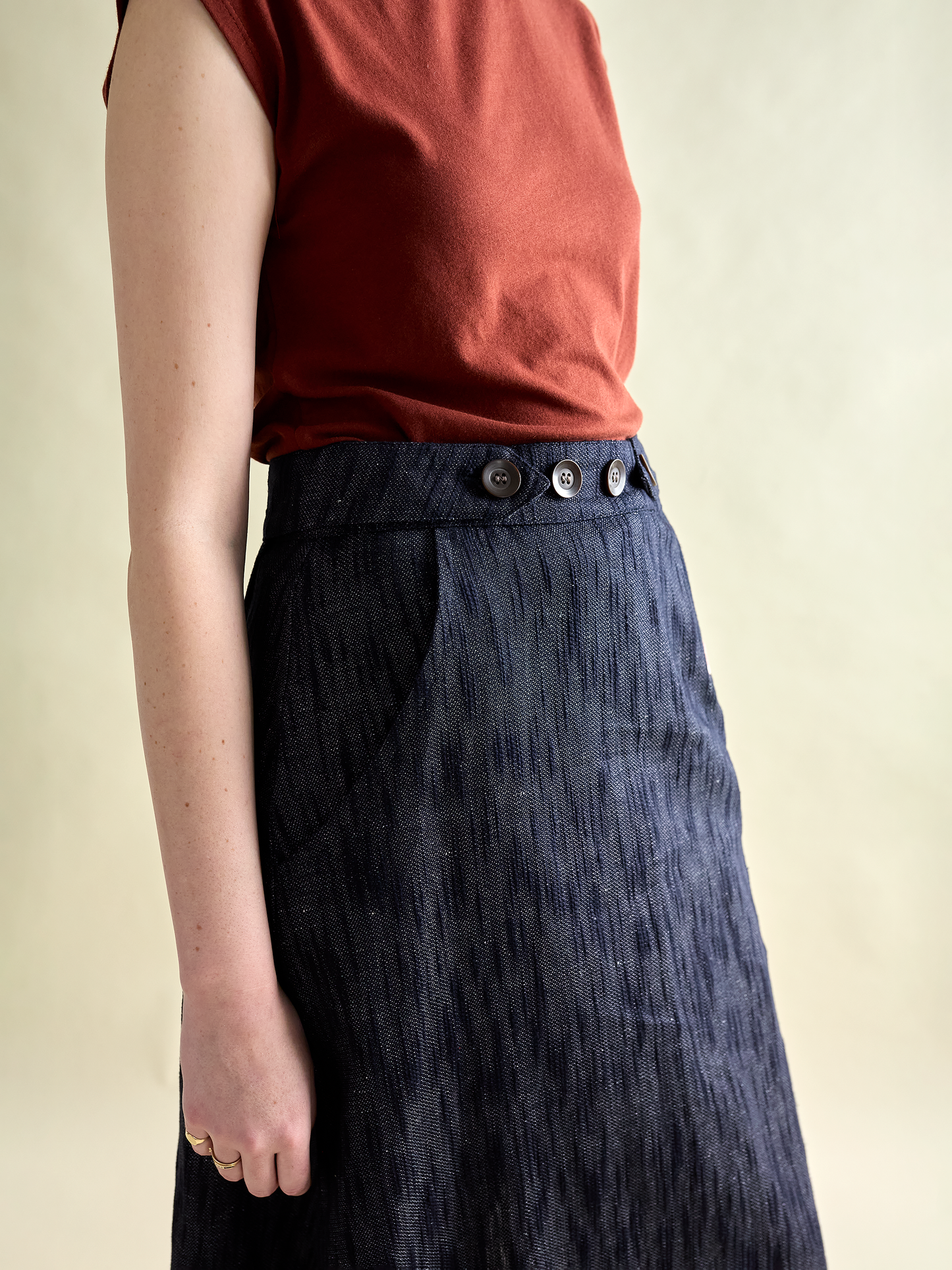 Wrap A Skirt, Denim Linen 1 Size