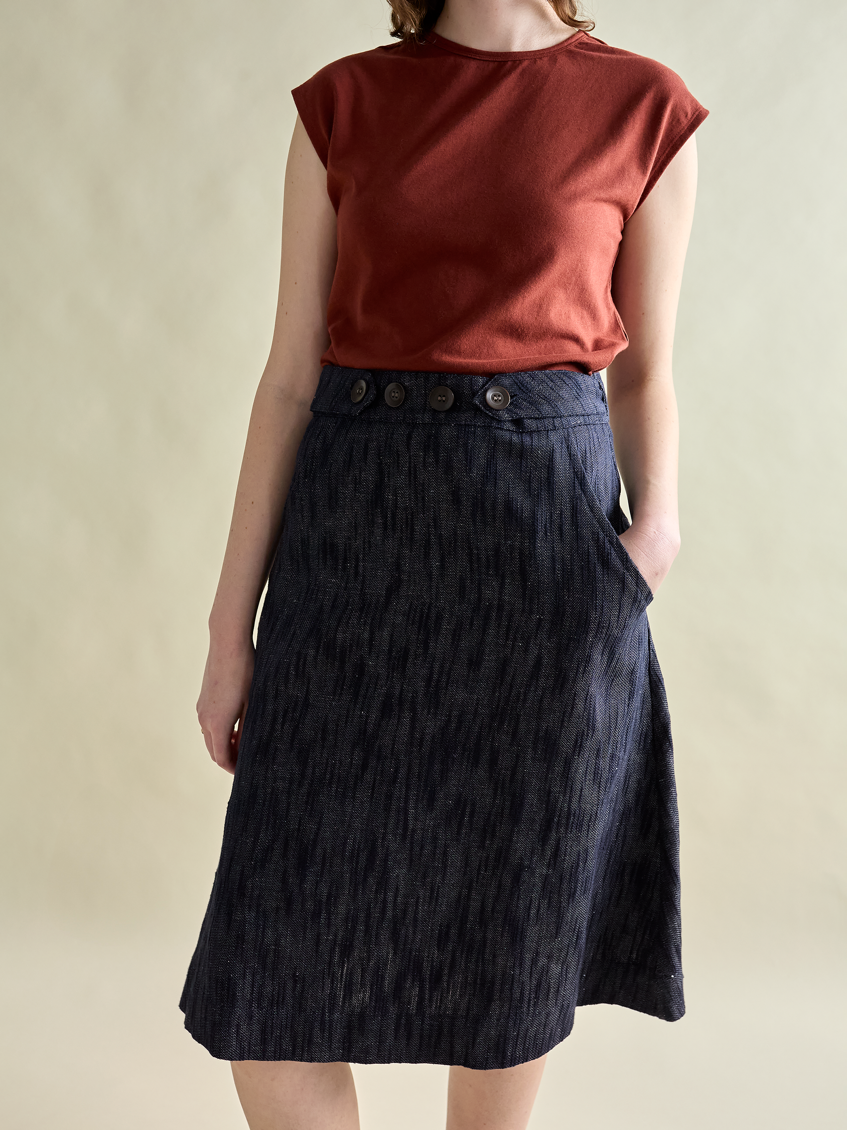 Wrap A Skirt, Denim Linen 1 Size