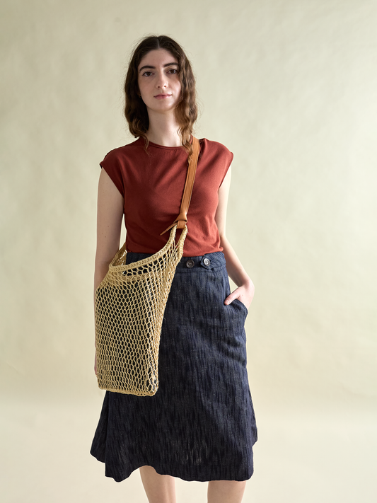 Wrap A Skirt, Denim Linen 1 Size