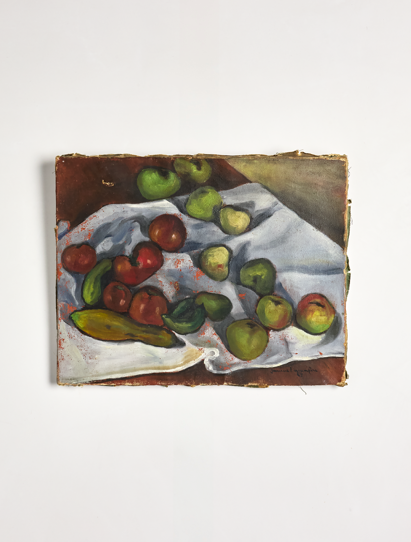 Vintage French Apples Still Life Painting
