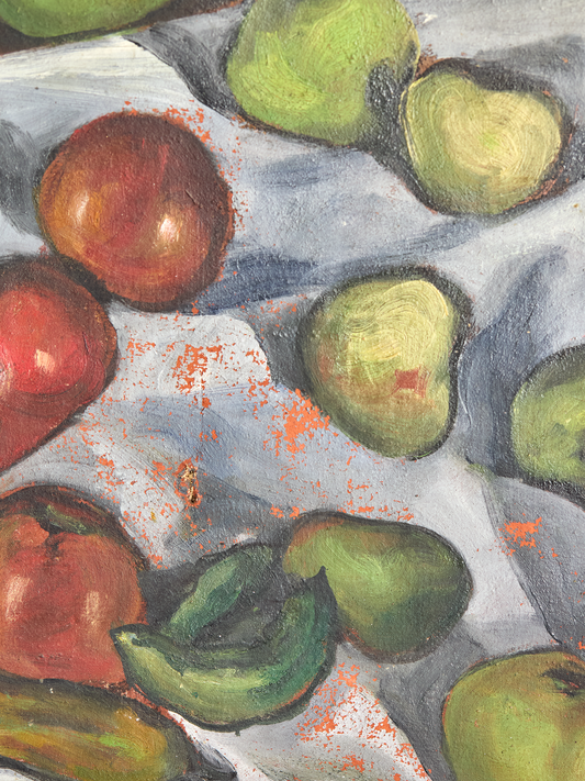 Vintage French Apples Still Life Painting