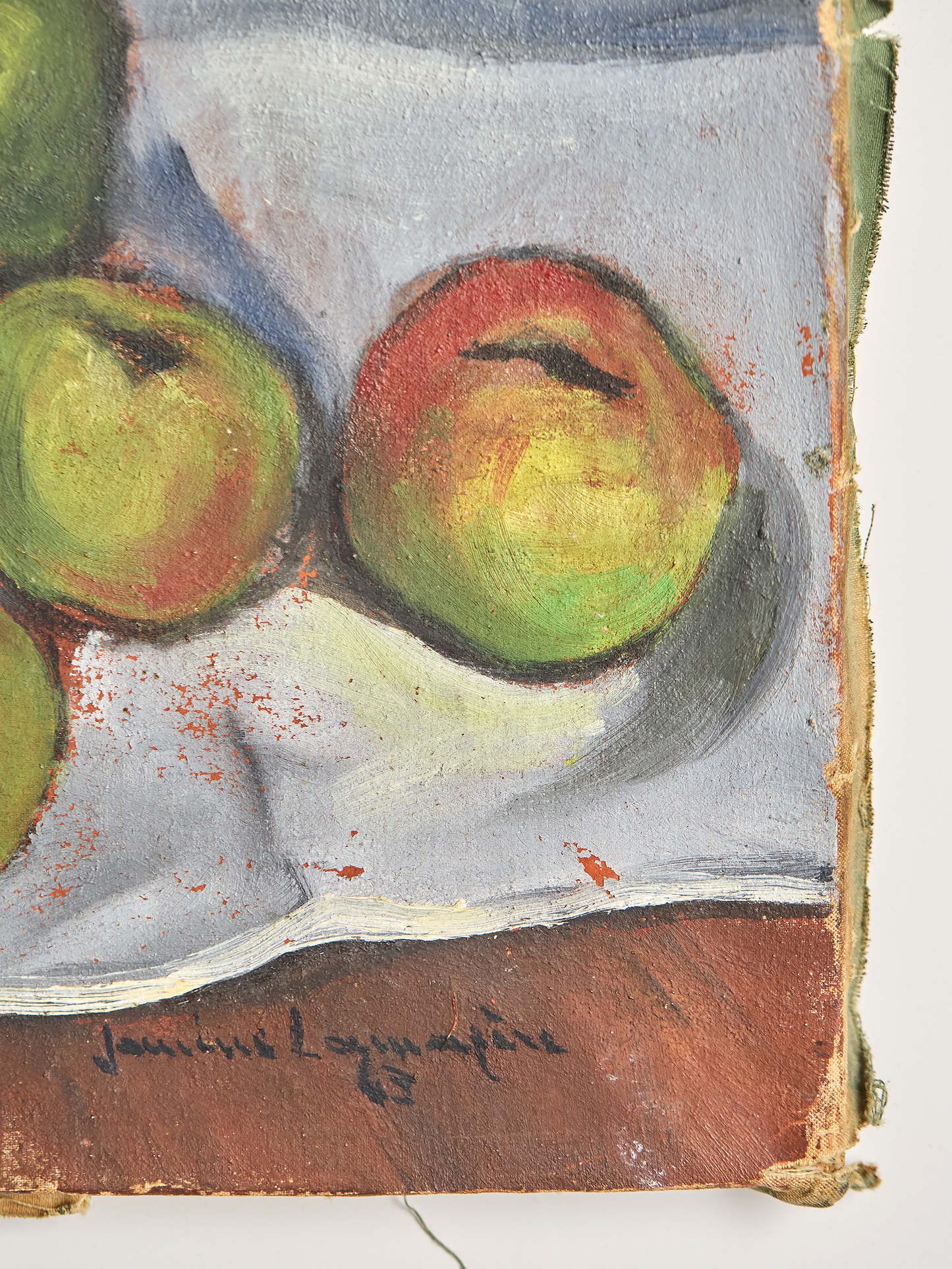Vintage French Apples Still Life Painting