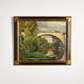 Vintage French Bridge Painting pictured on white background