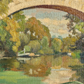 Close up of Vintage French Bridge Painting