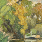 Paint strokes details in Vintage French Bridge Painting