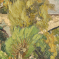 Close up of tree Vintage French Bridge Painting