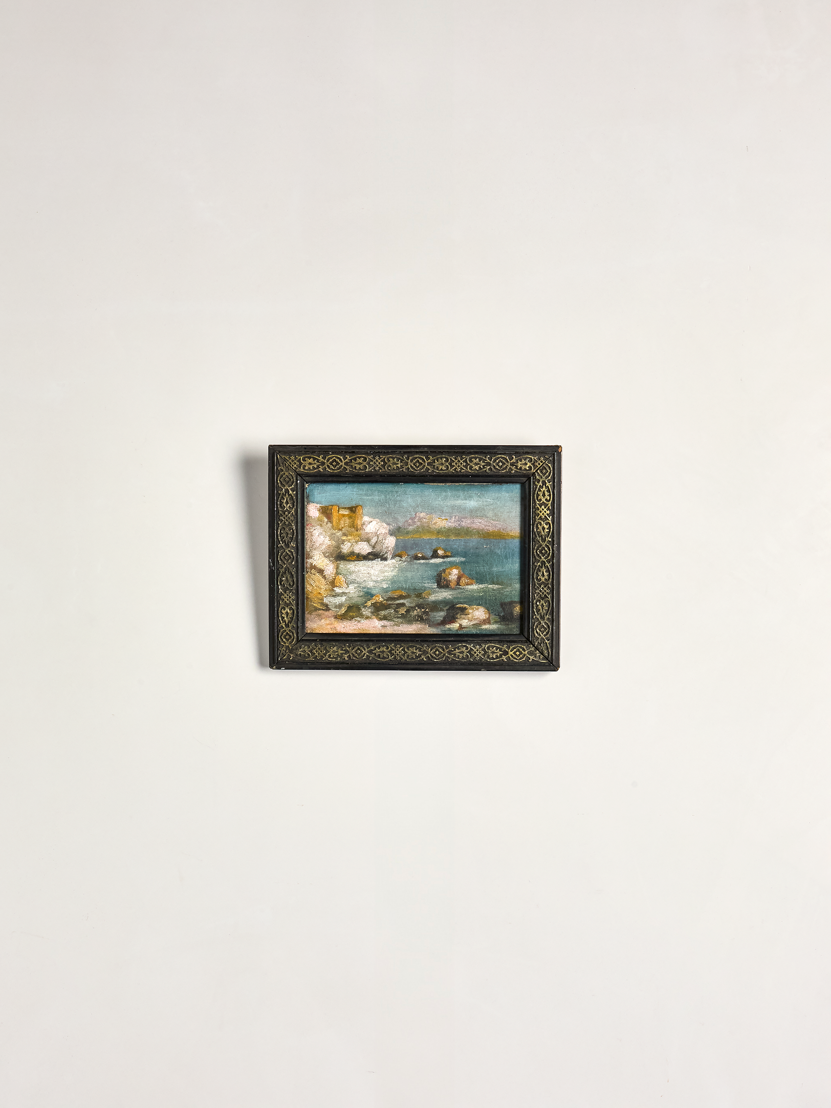Vintage French Framed Seascape Painting