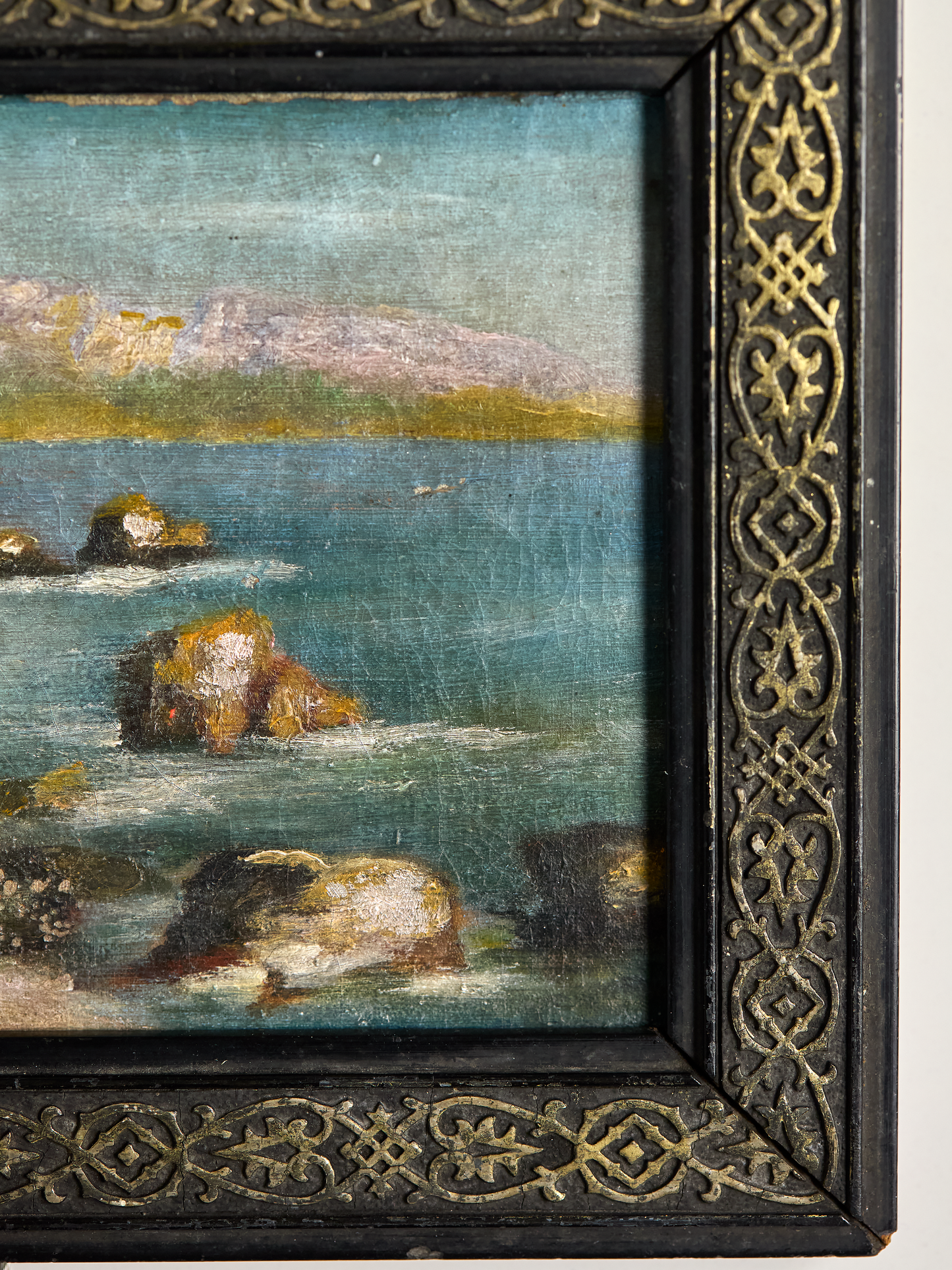 Vintage French Framed Seascape Painting
