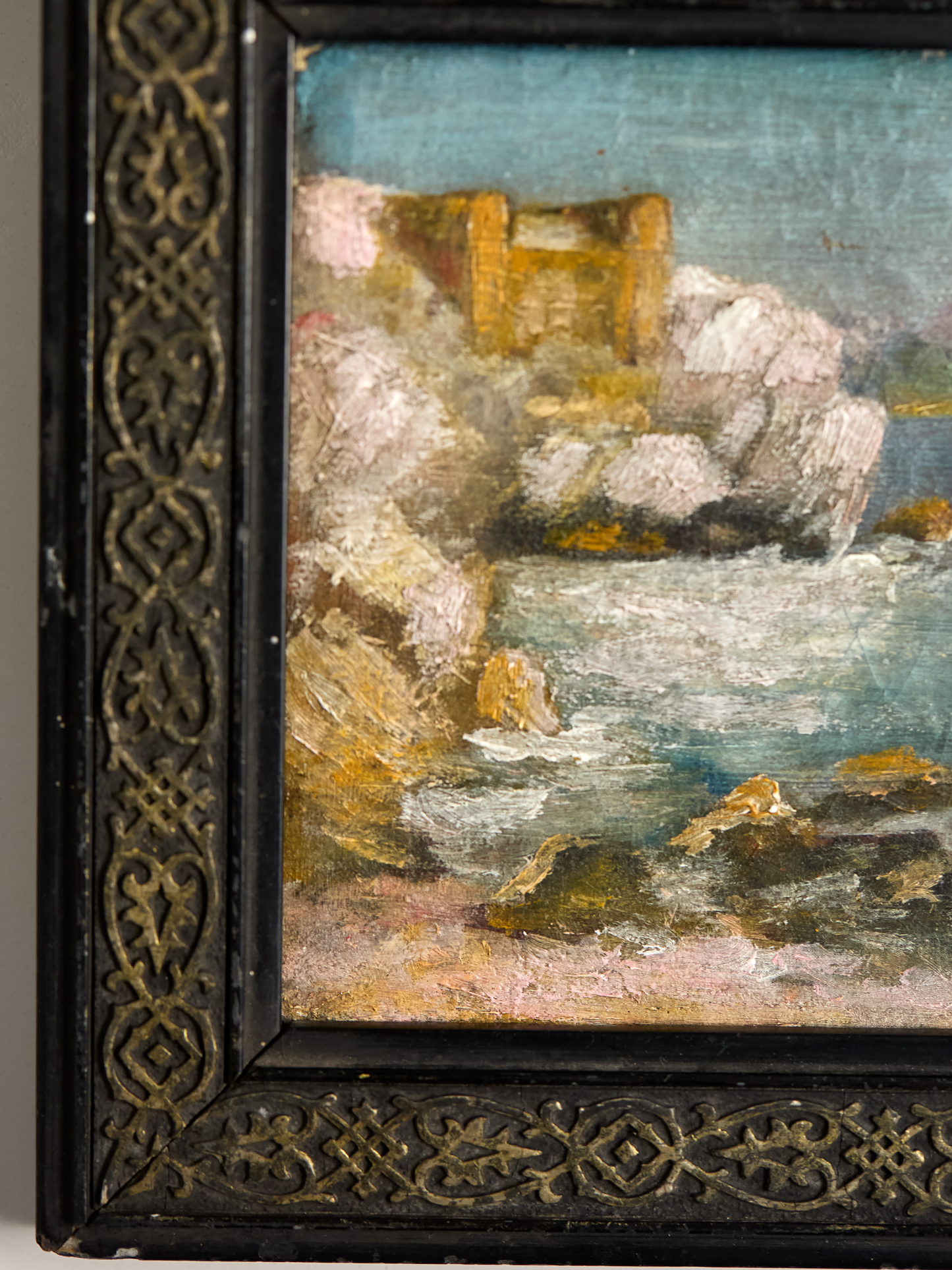 Vintage French Framed Seascape Painting