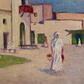 Another vantage point of Vintage French Pink Houses Landscape Painting