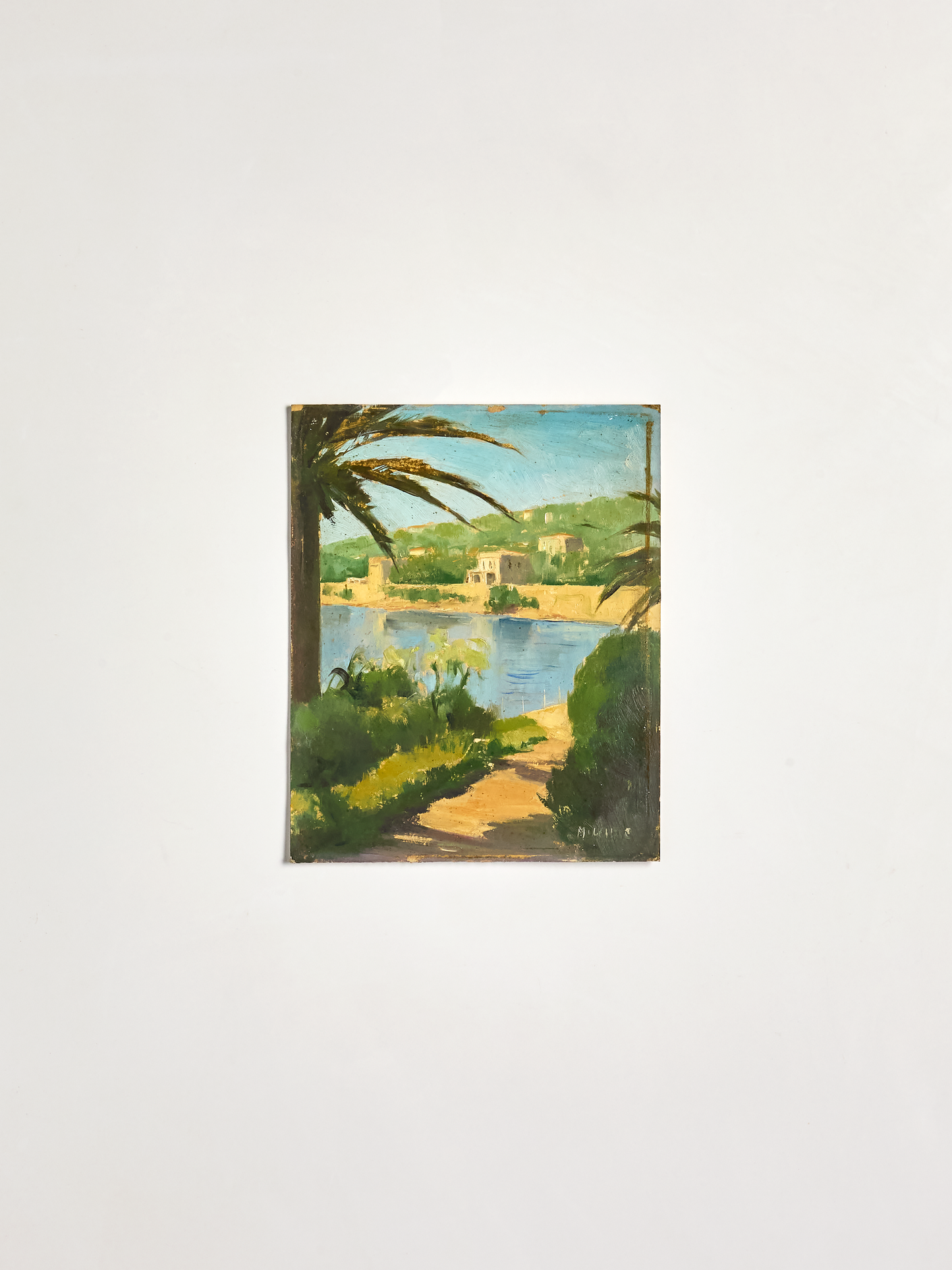 Vintage French Palm Painting