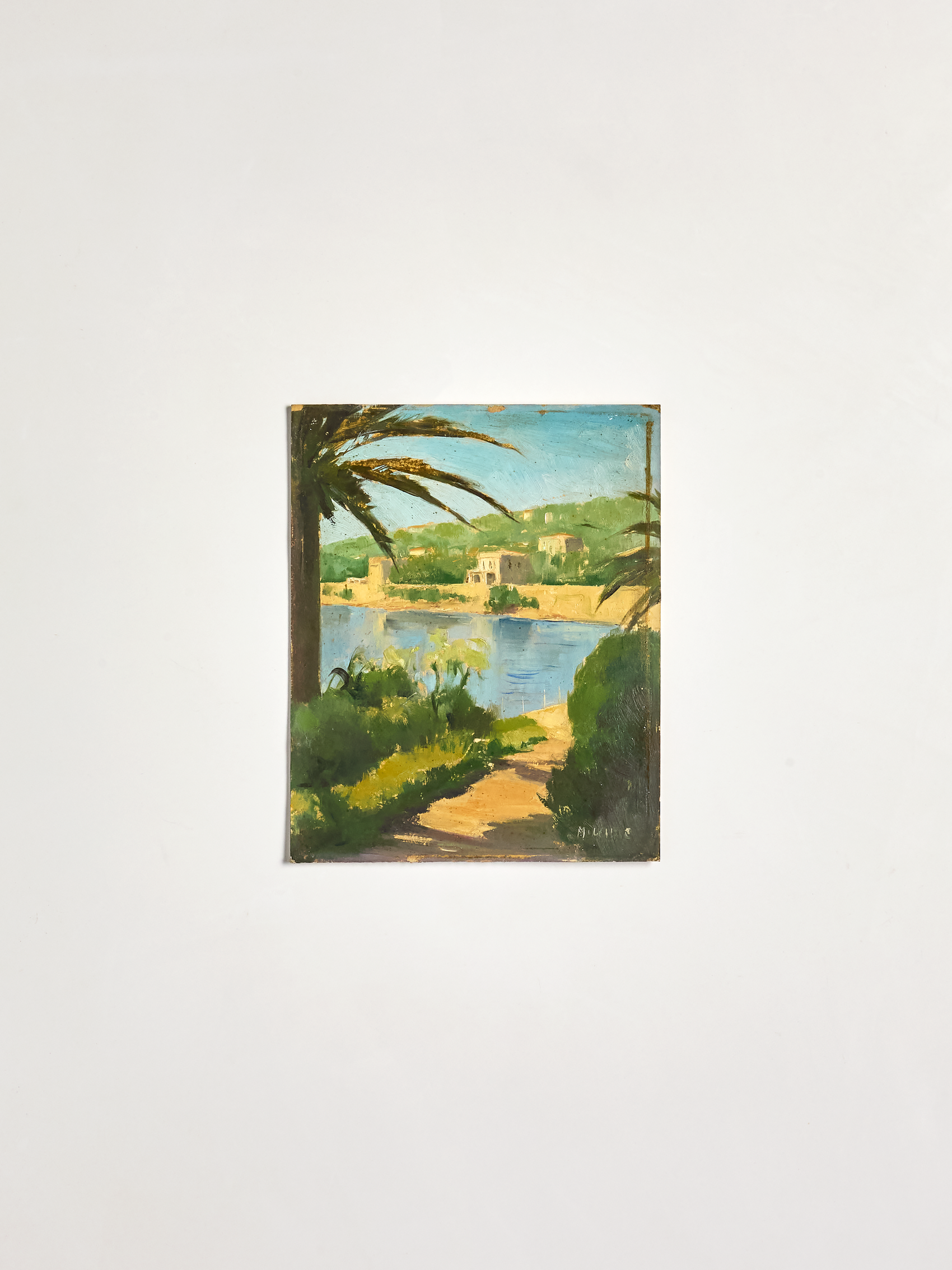 Vintage French Palm Painting