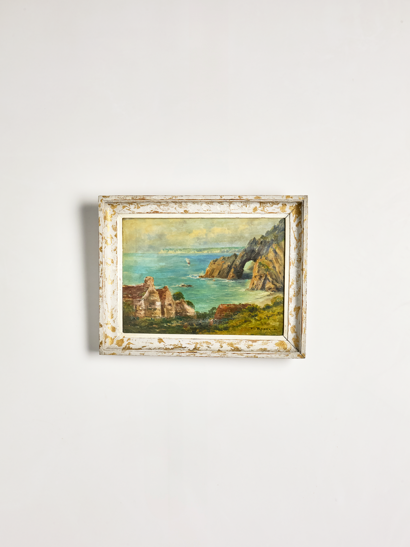 Vintage French Sea Arch Painting