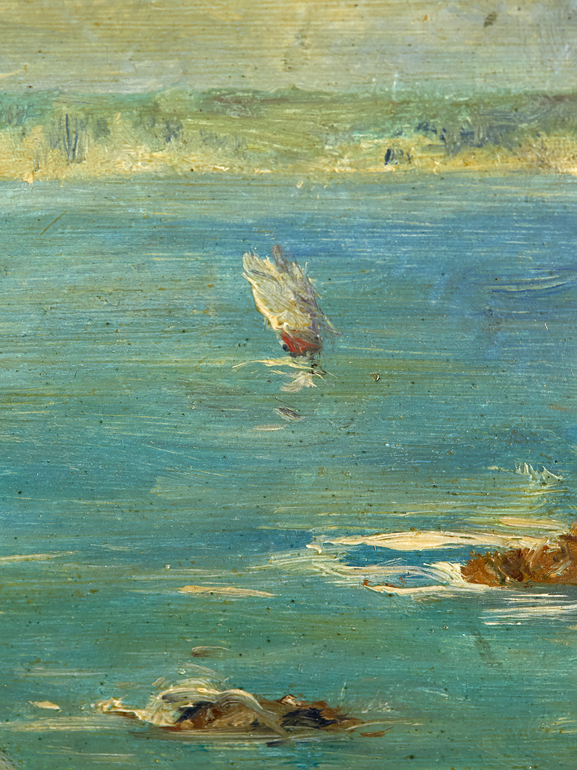 Brush strokes Vintage French Sea Arch Painting