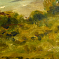 Close up of artist signature Vintage French Sea Arch Painting
