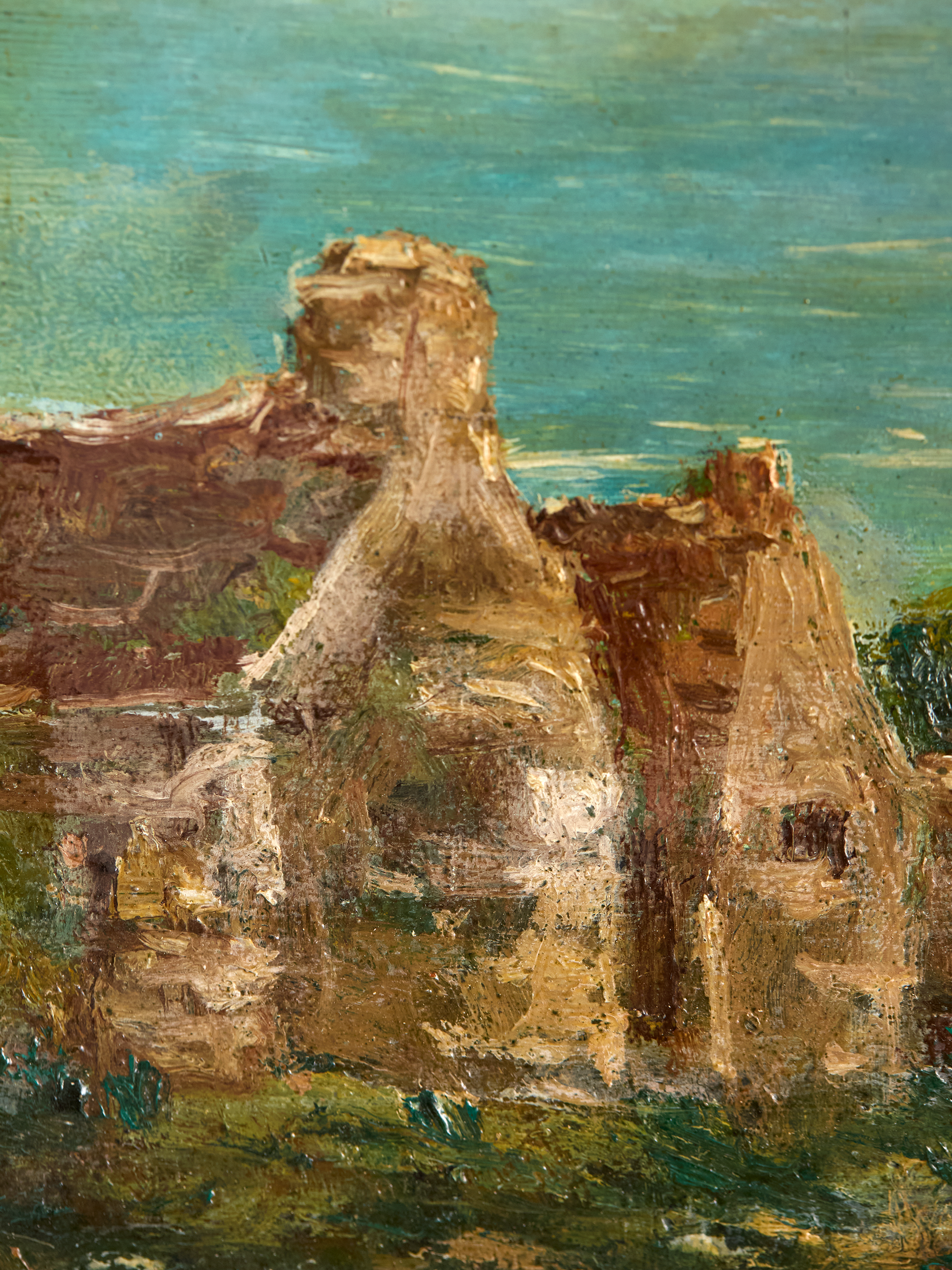 Paint details Vintage French Sea Arch Painting