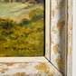 Artist signature on Vintage French Sea Arch Painting and white frame