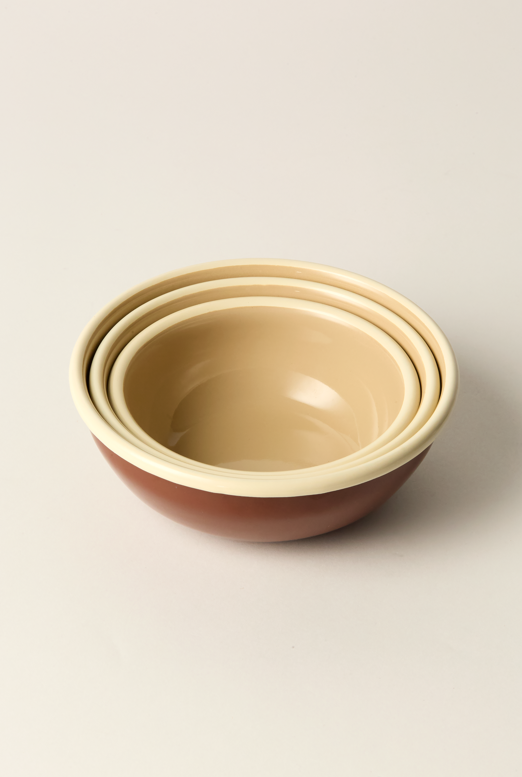 Enamel Bowl Set, Chestnut