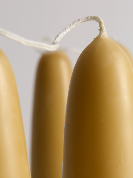 Hand-Dipped Beeswax 5" Stubby Candles