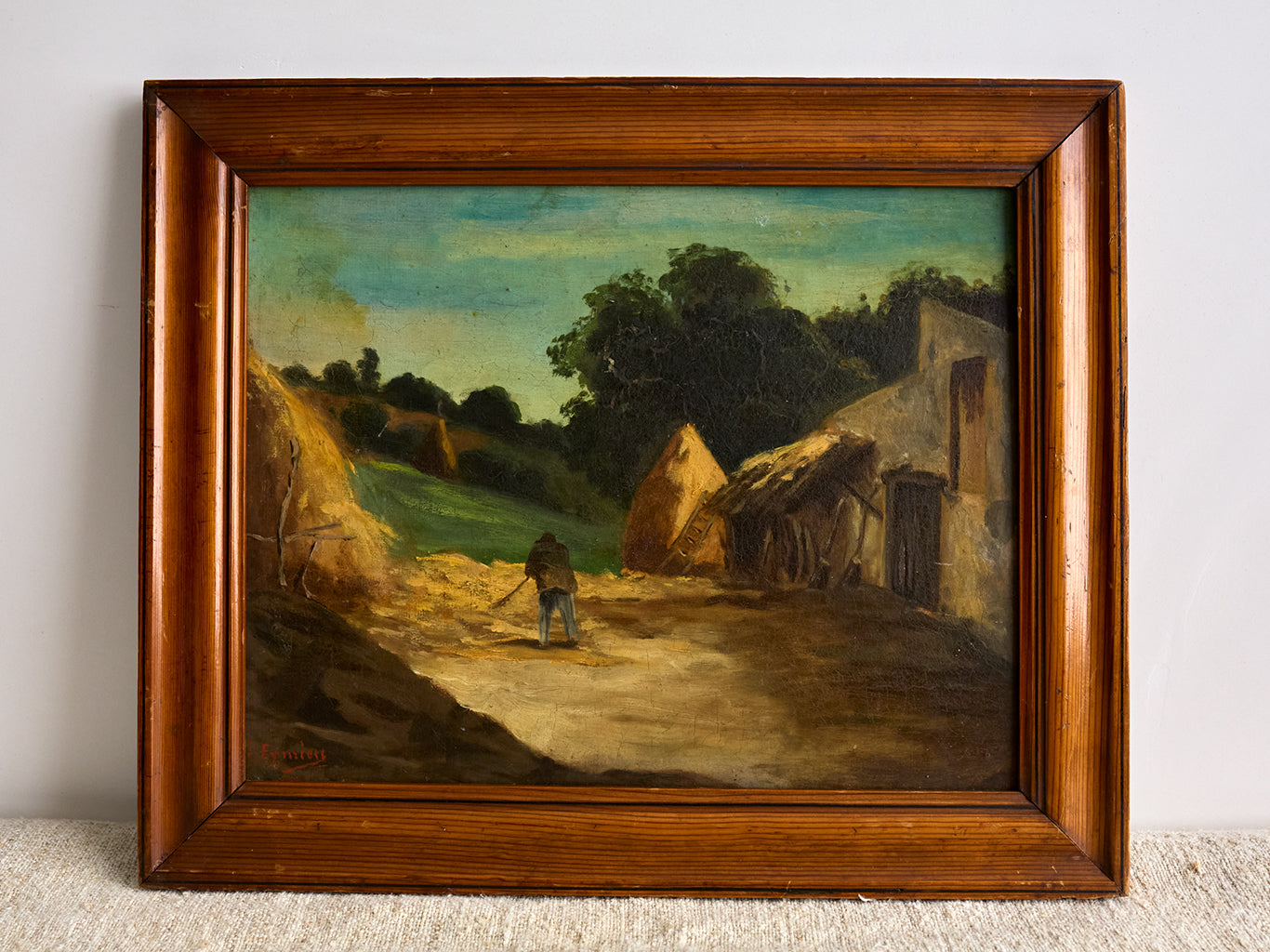 Vintage French Haystack Painting