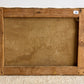 Back of Vintage French Pink Houses Landscape Painting with wood framing