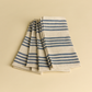 Garza Marfa Blue Stripe Linen Cotton Napkins - Set of 4