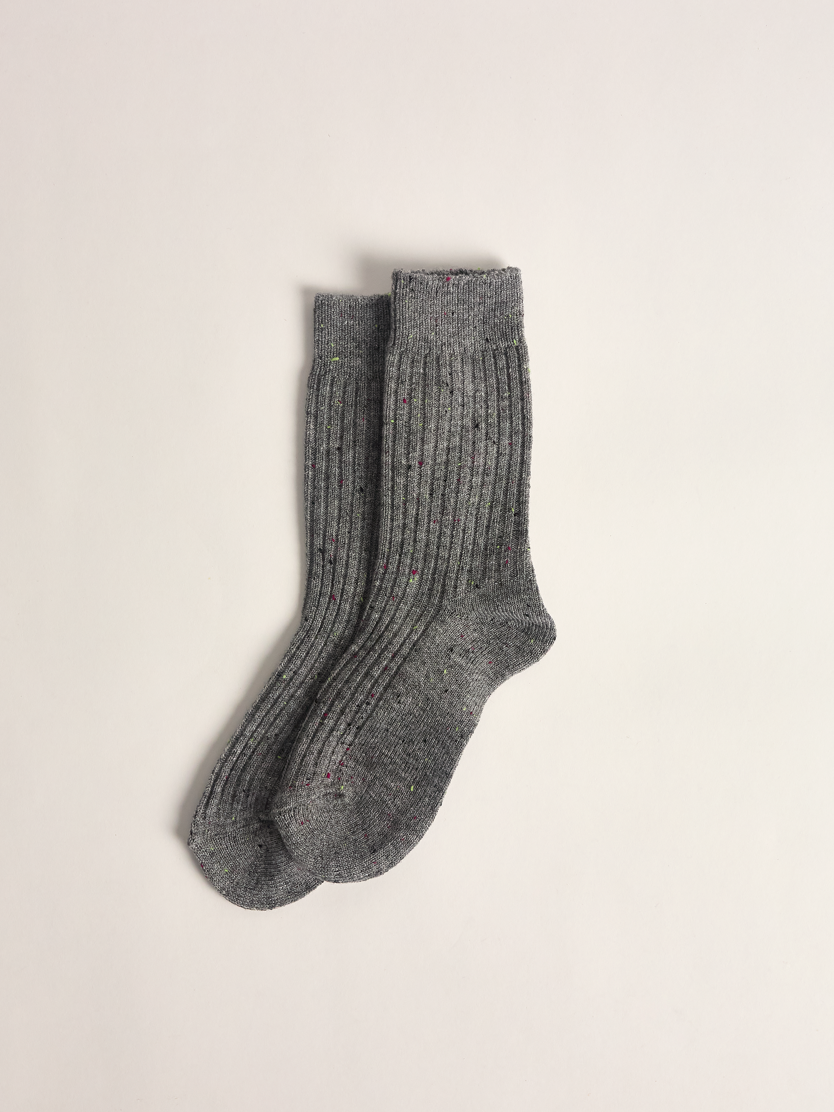 Speckled Wool Blend Socks, Grey