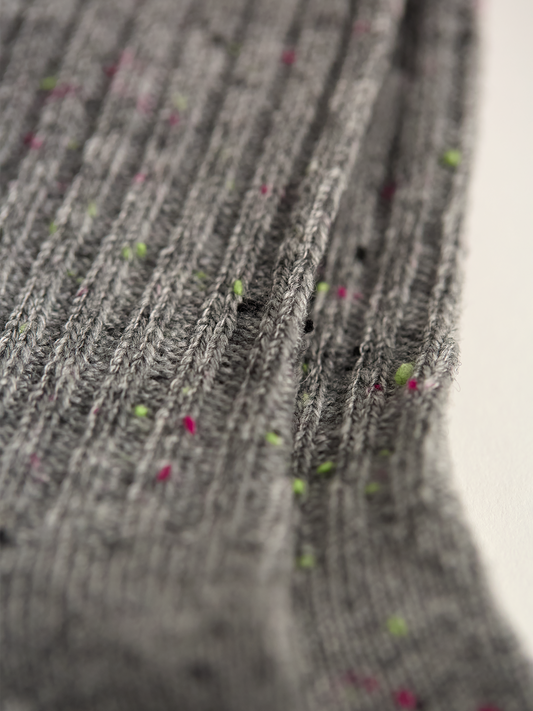 Speckled Wool Blend Socks, Grey