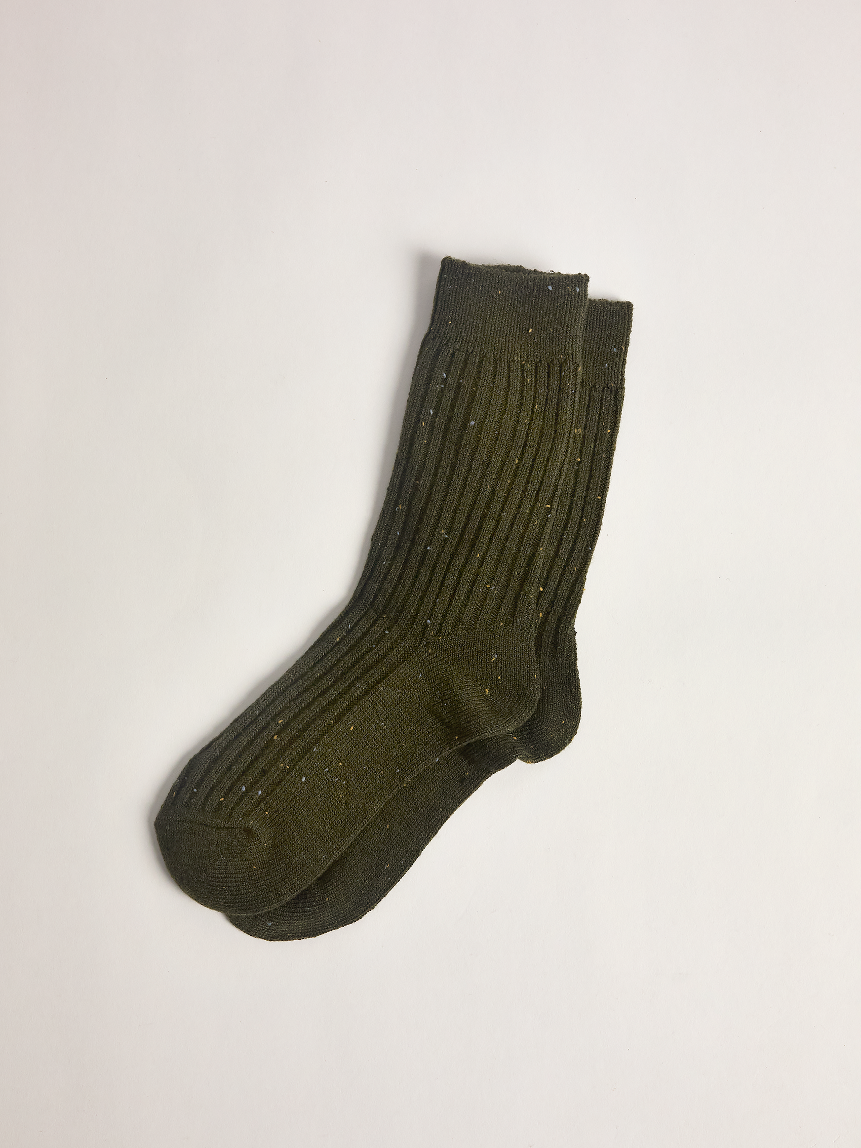 Speckled Wool Blend Socks, Green