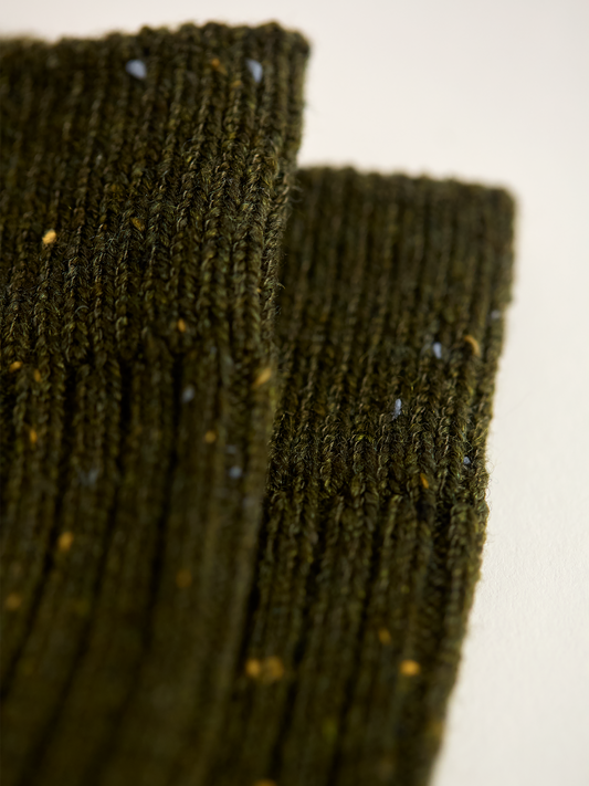 Speckled Wool Blend Socks, Green
