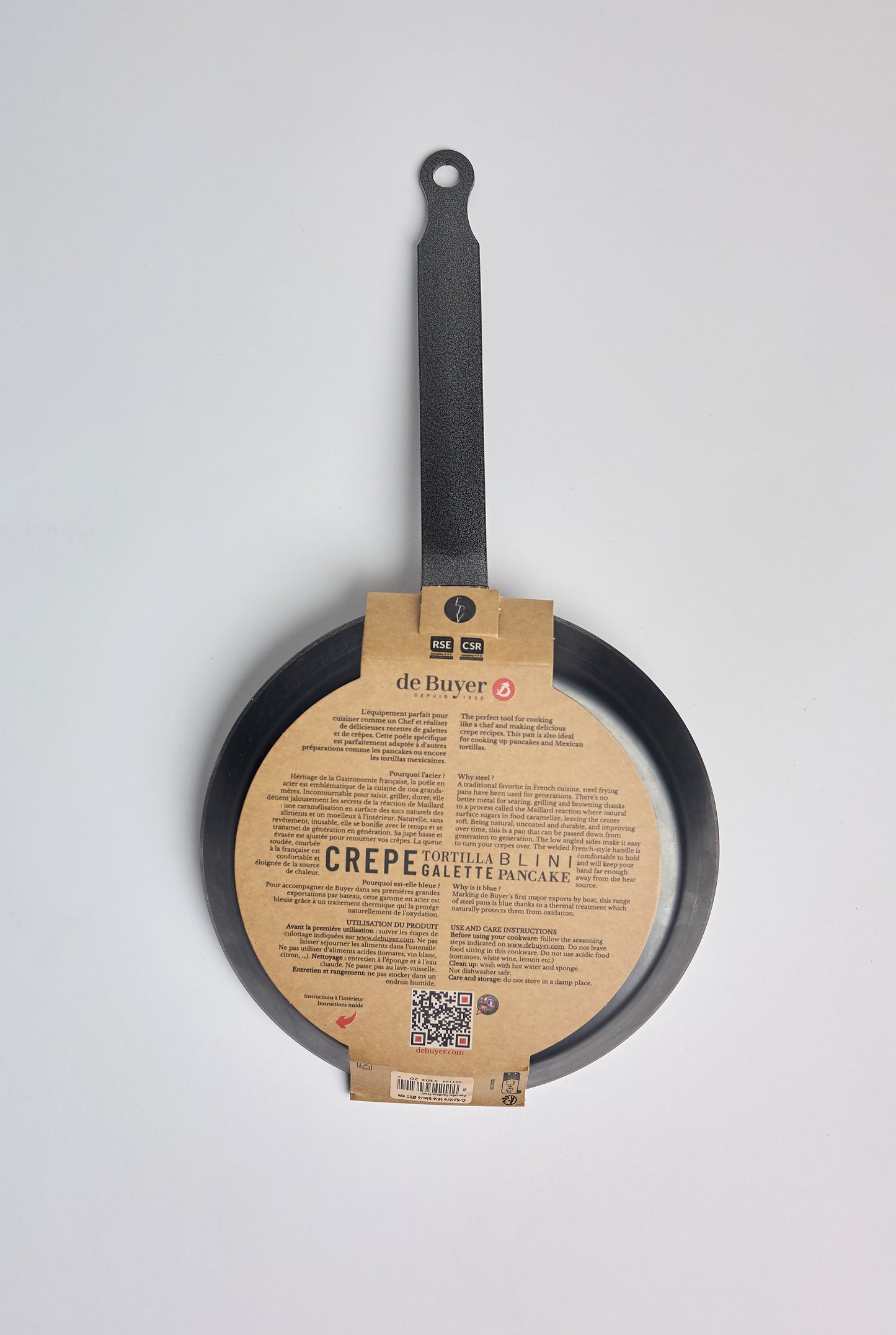 Blue Carbon Steel Crepe & Tortilla Pan