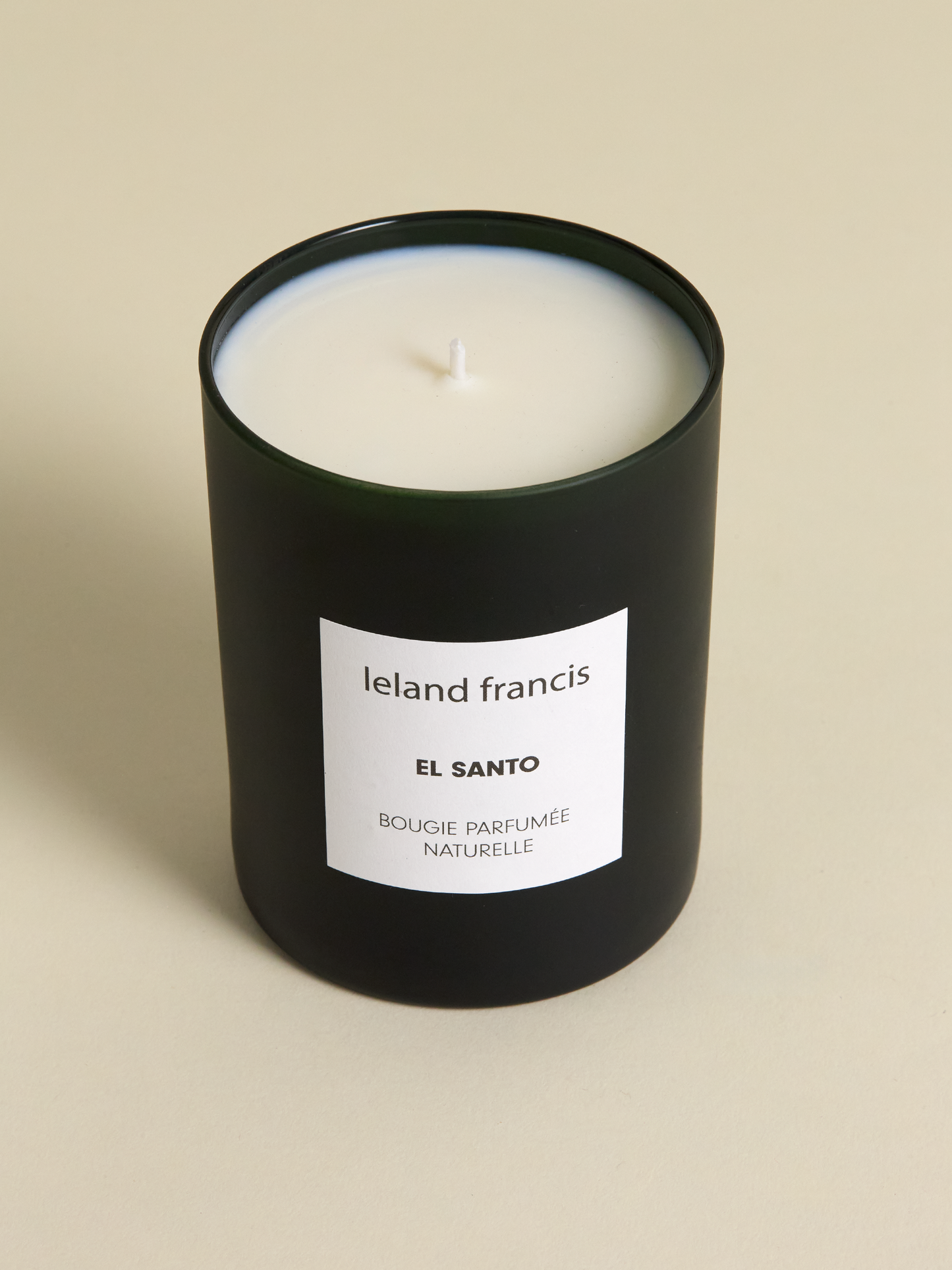 Leland Francis candle "el santo" from top view