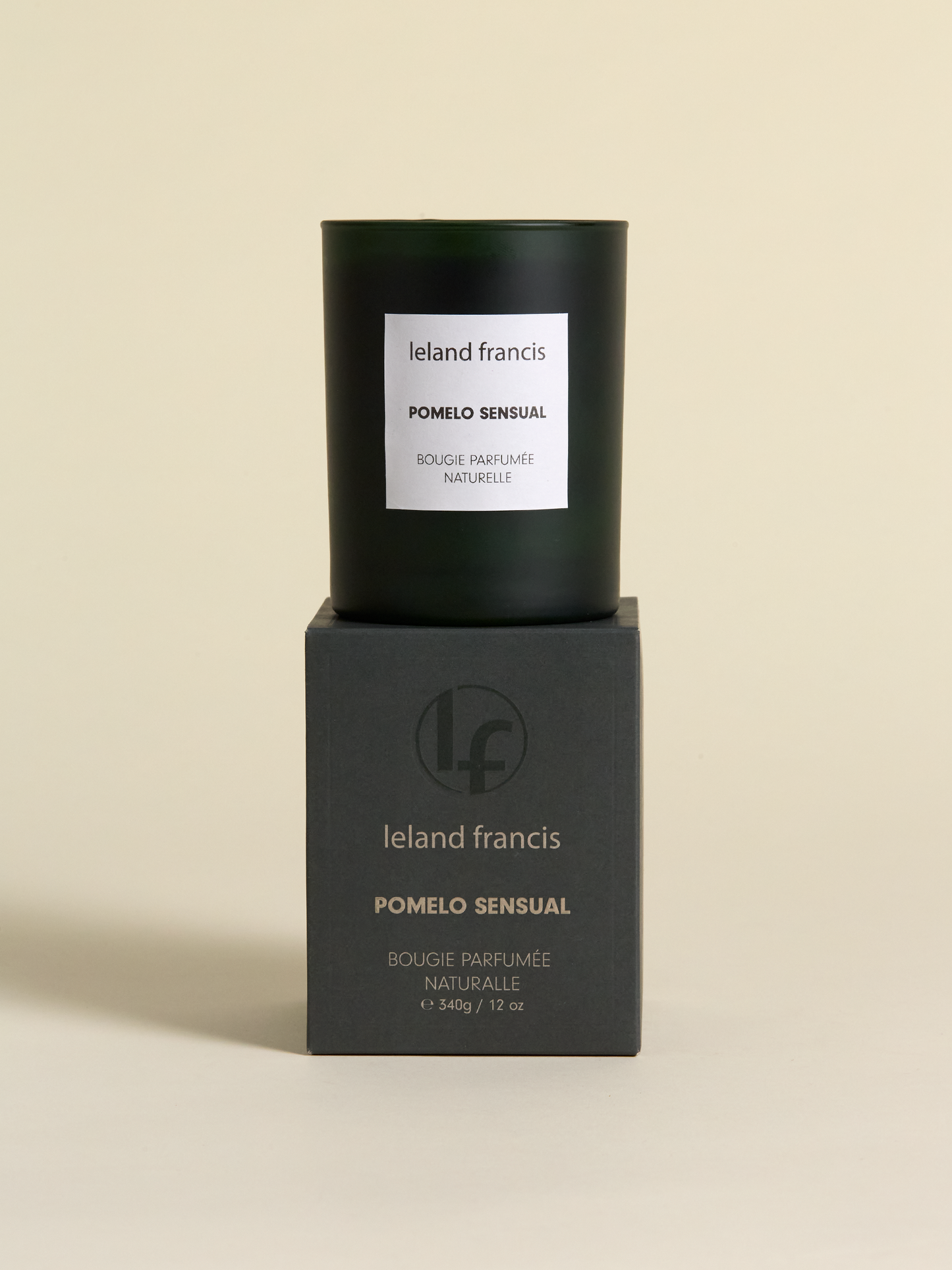 Leland Francis Pomelo candle sitting on candle box