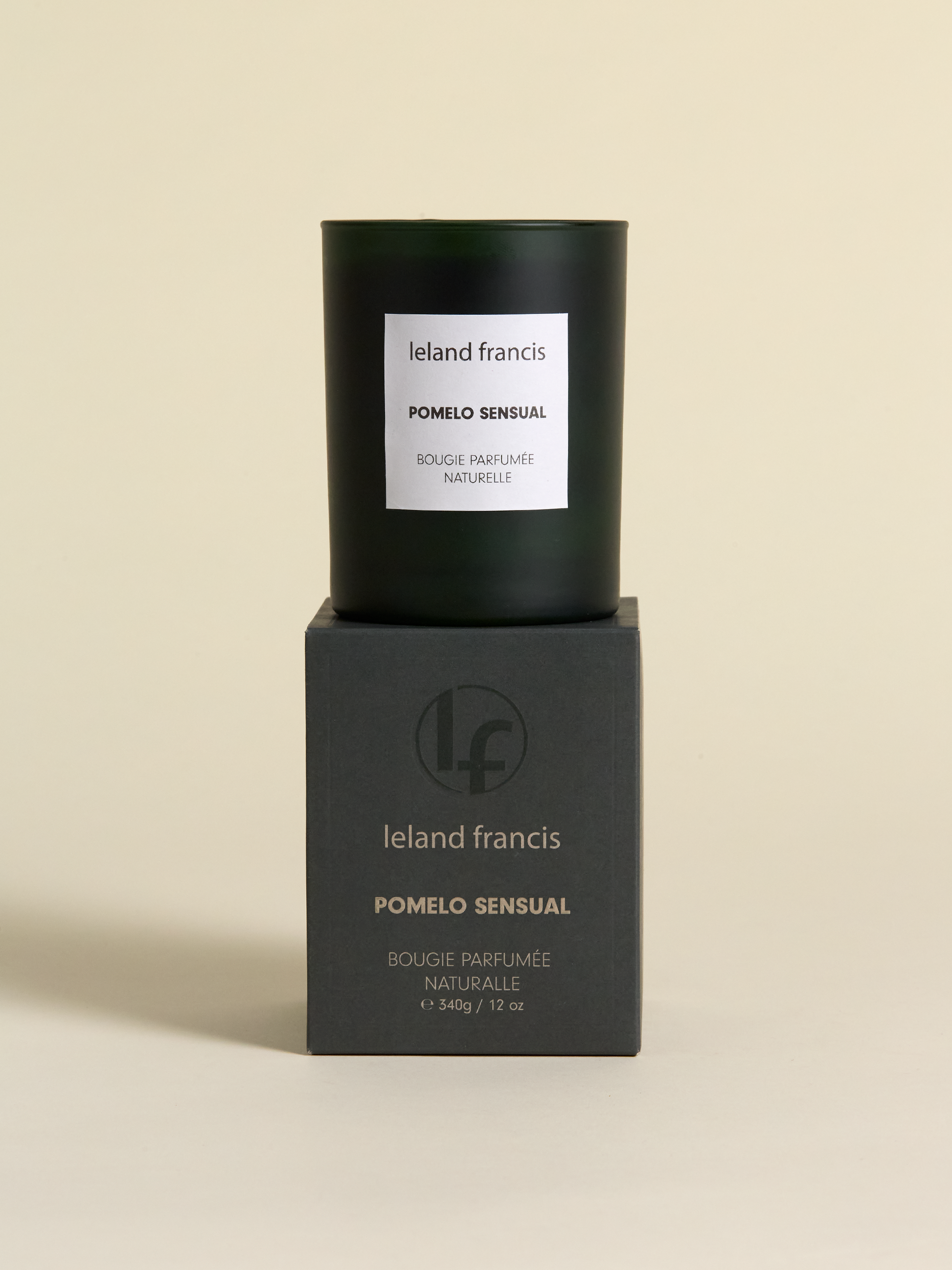 Leland Francis Pomelo candle sitting on candle box