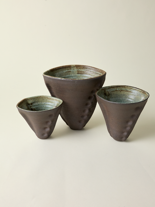 Martha Day Cone Vase 3 Set Brown Eucalyptus