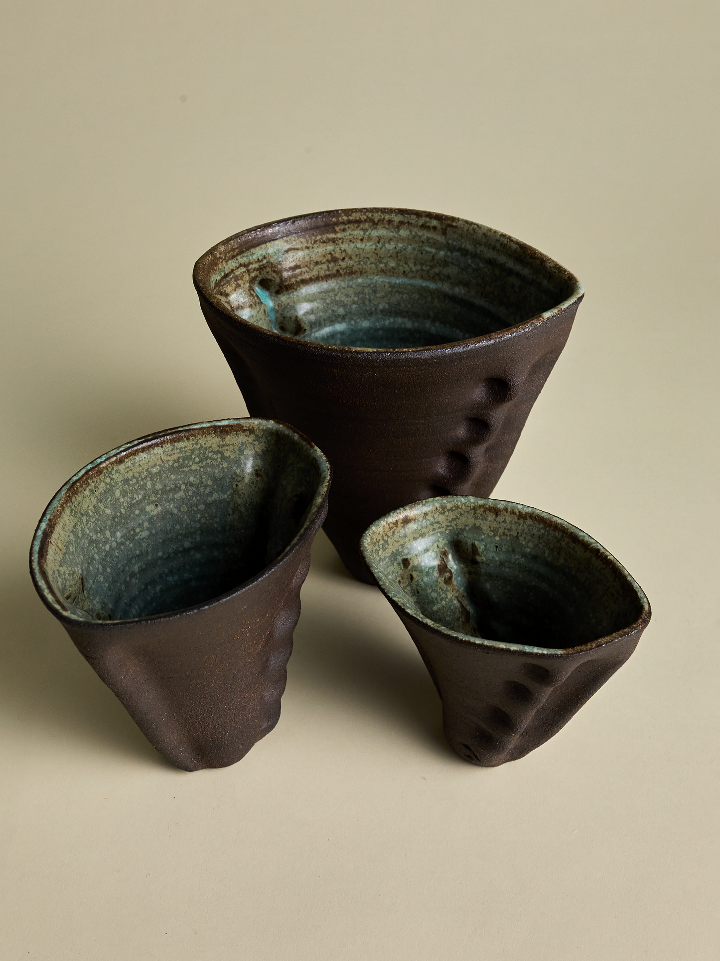 Martha Day Cone Vase 3 Set Brown Eucalyptus