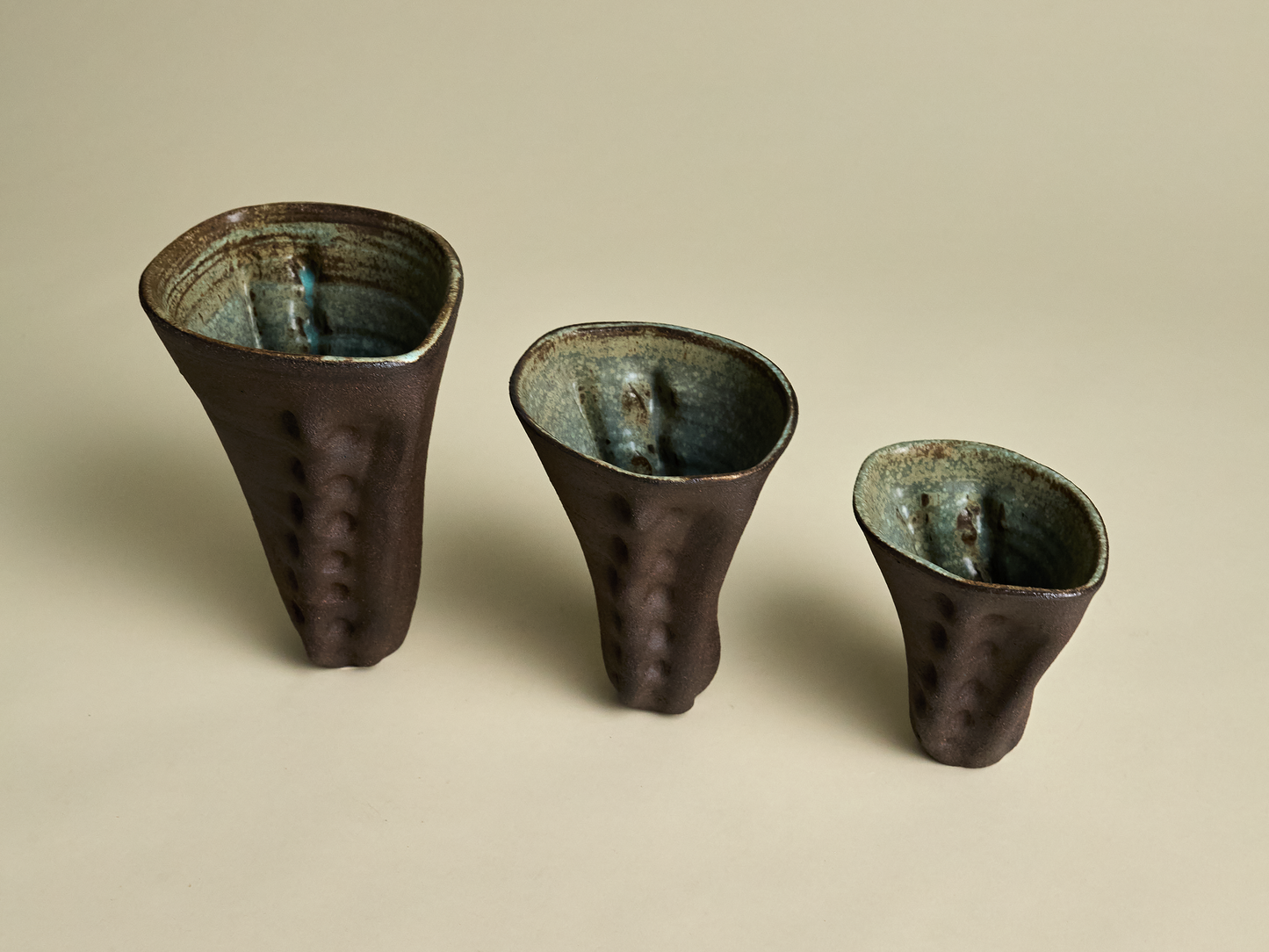 Martha Day Cone Vase 3 Set Brown Eucalyptus