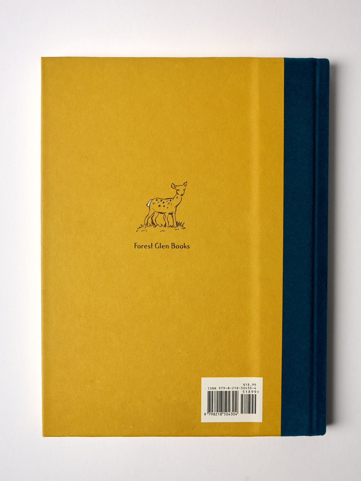 Book titled 'A Small Dog Story' with yellow cover and blue spine on a white background